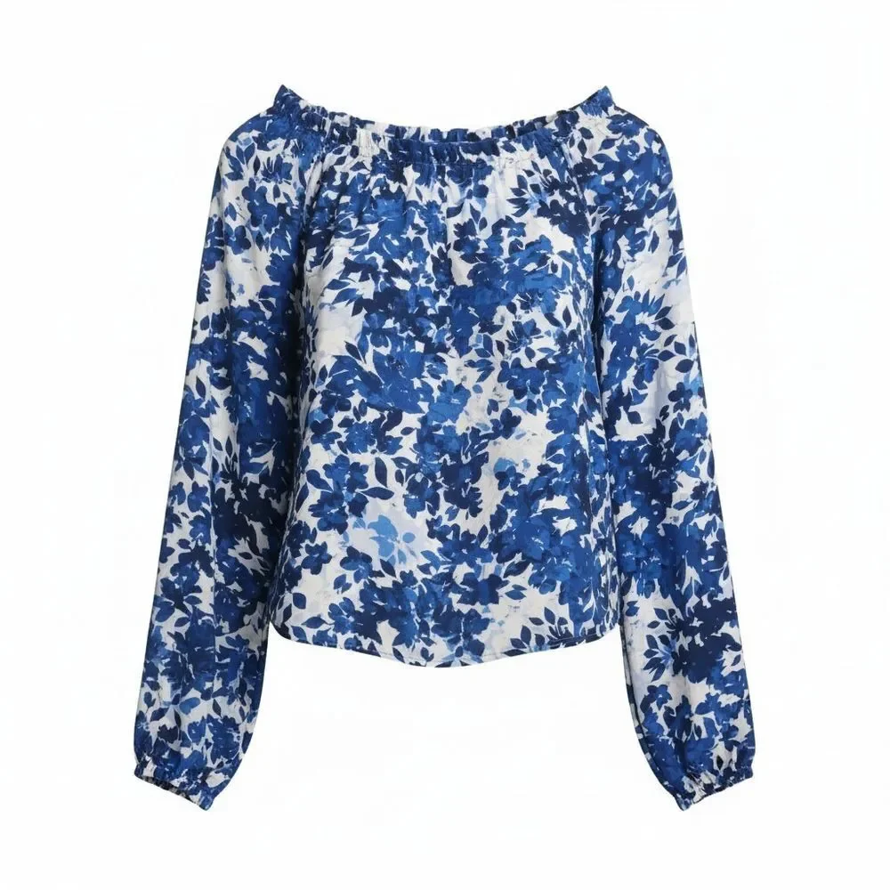 Vince Camuto Floral Top In Blue-Size XL- EUC $98 Retail - Picture 9 of 10